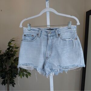 Abercrombie & Fitch Annie High Rise Short - Light Wash Distressed - Size 27/4